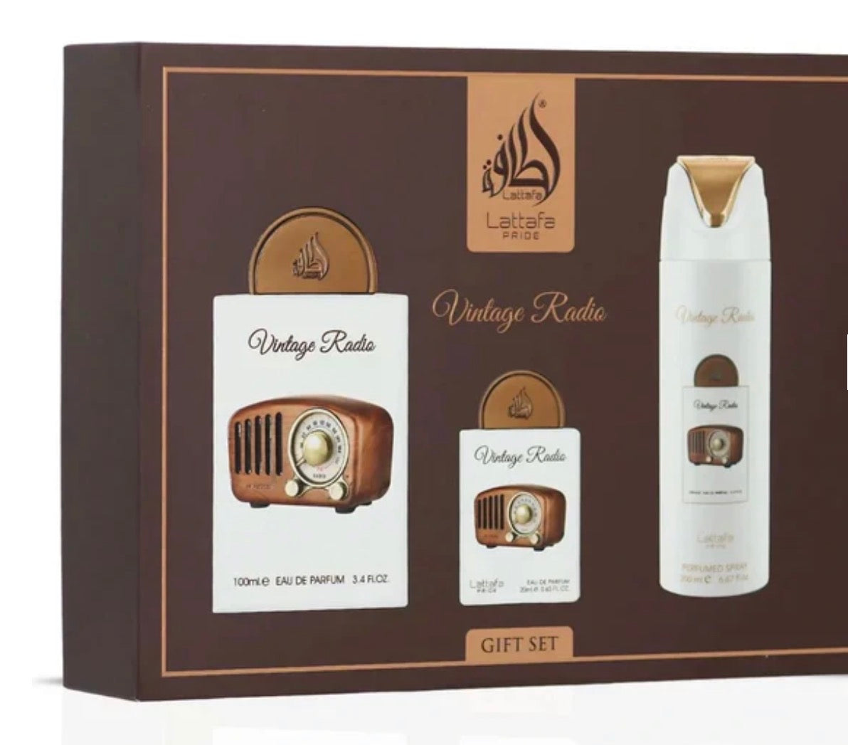 Lattafa GIFT SET VINTAGE RADIO 4 PCS