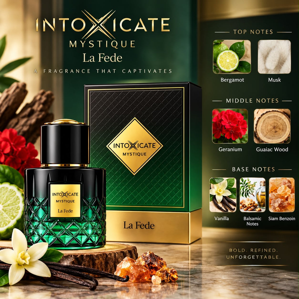 KHADLAJ LA FEDE INTOXICATE MYSTIQUE EXTRAIT DE PARFUM FOR MEN 3.4 OUNCE