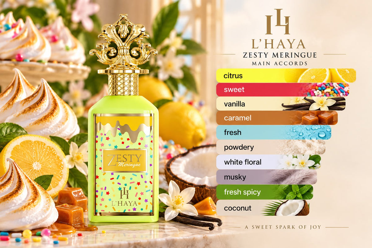 L’HAYA- ZESTY MERINGUE- EXTRAIT DE PARFUM 3.4oz