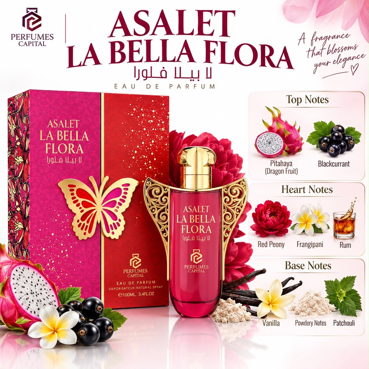 PERFUMES CAPITAL ASALET LA BELLA FLORA EDP 100ML- 3.4 OZ
