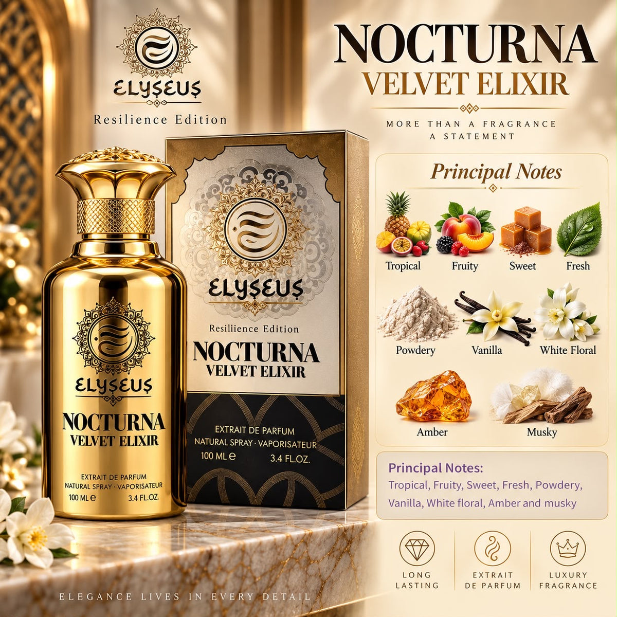 ELYSEUS NOCTURNA VELVET ELIXIR EXTRAIT DE PARFUM 3.4OZ