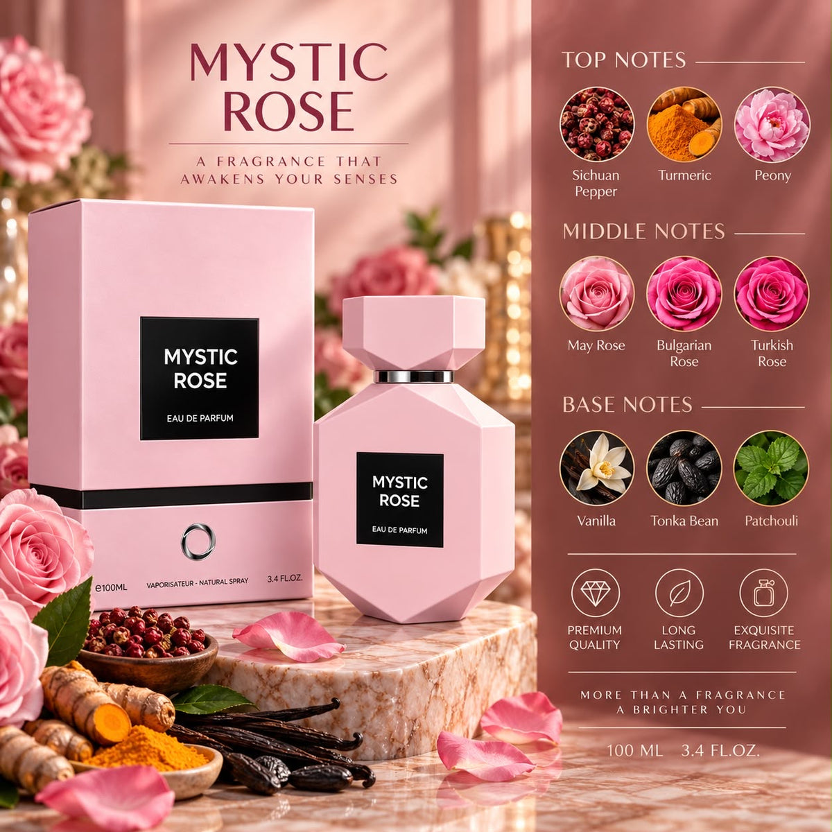 Camara MYSTIC ROSE EAU De PARFUM (Unisex) – 100ML